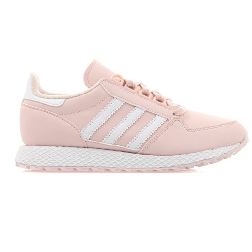 Buty sportowe damskie różowe Adidas bez wzorów sznurowane 