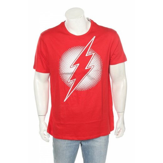 T-shirt męski czerwony DC Comics bez wzorów z krótkim rękawem 