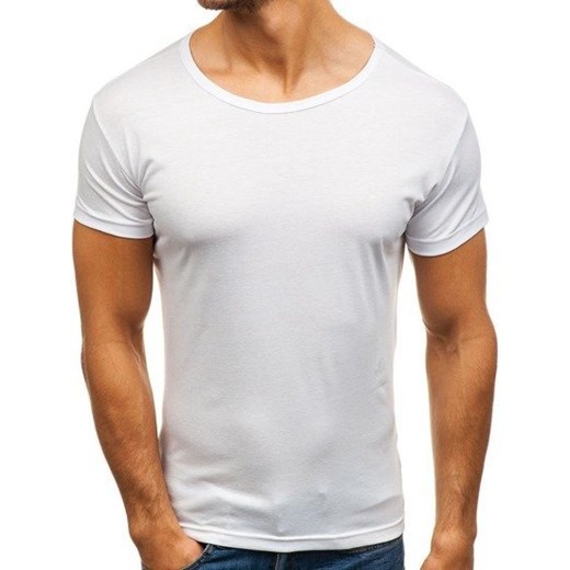 T-shirt męski bez nadruku biały Denley 2006