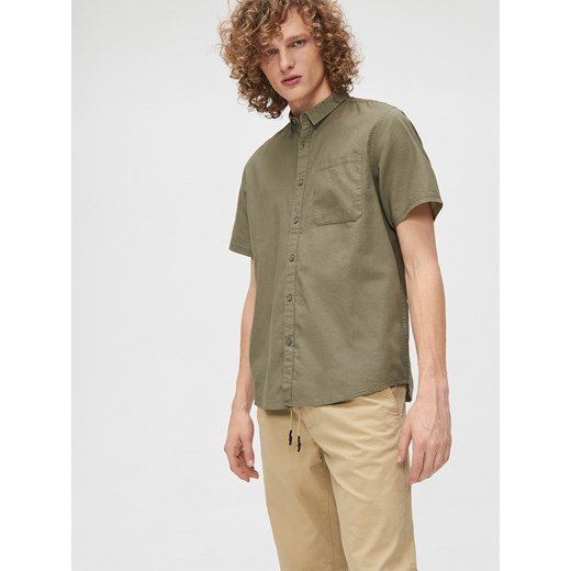 Cropp - Gładka bawełnianan koszula - Zielony Cropp  XL 