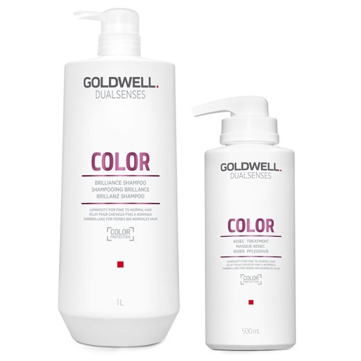 Goldwell DualSenses Color | Zestaw do włosów farbowanych: szampon 1000ml + maska 500ml