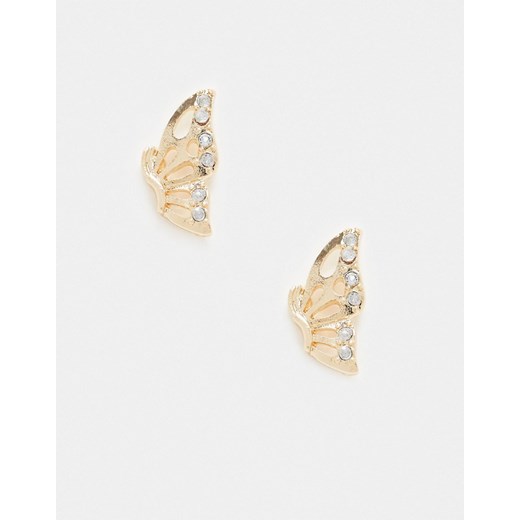 ASOS DESIGN – Kolczyki-wkręty ze wzorem skrzydła motyla w złotym kolorze  Asos No Size Asos Poland