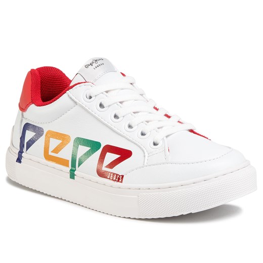 Sneakersy PEPE JEANS - Adams Patch Junior PBS30435  White 800