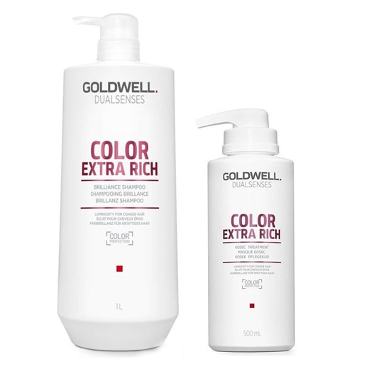 Goldwell DualSenses Color Extra Rich | Zestaw do włosów farbowanych: szampon 1000ml + maska 500ml