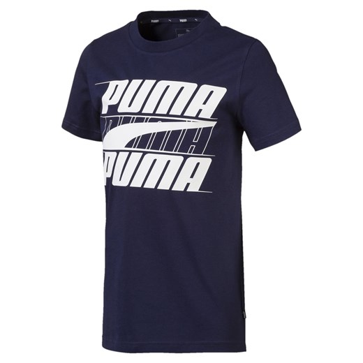 T-shirt chłopięce Puma granatowy z nadrukami 