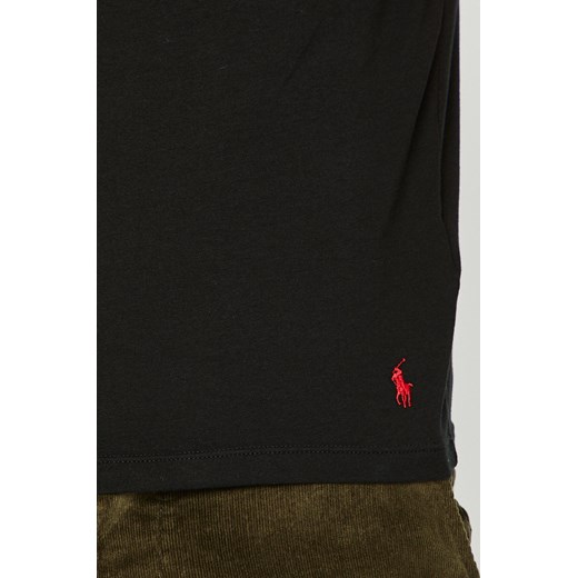 T-shirt męski czarny Polo Ralph Lauren casual z krótkimi rękawami 