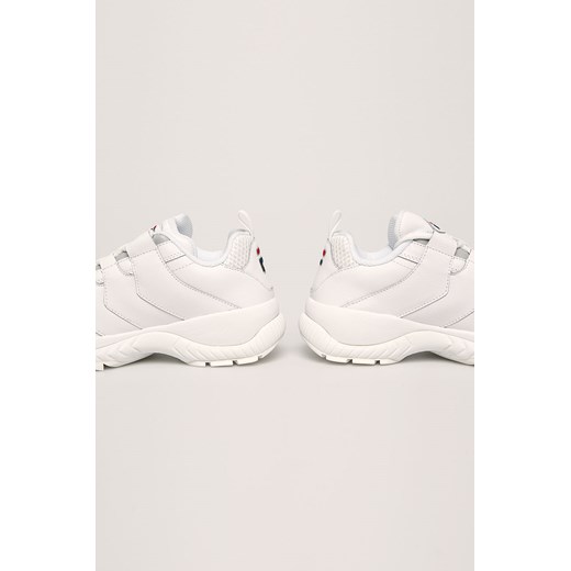 Sneakersy damskie białe Fila na platformie sznurowane młodzieżowe bez wzorów 
