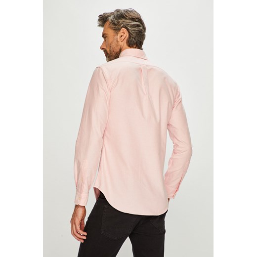 Koszula męska różowa Polo Ralph Lauren elegancka z długim rękawem 