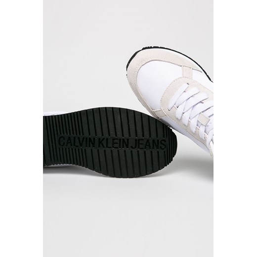 Buty sportowe damskie białe Calvin Klein na płaskiej podeszwie 