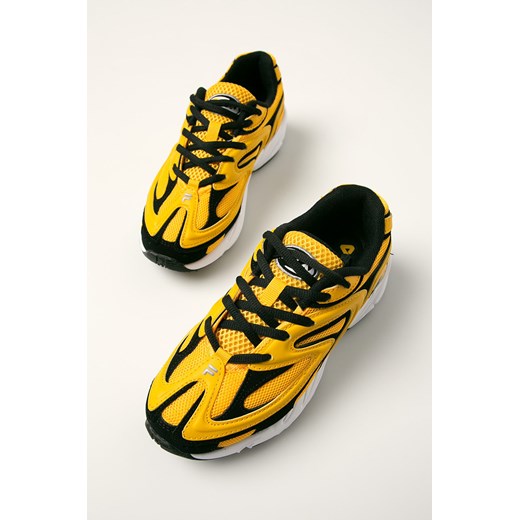 Buty sportowe damskie żółte Fila bez wzorów sznurowane 