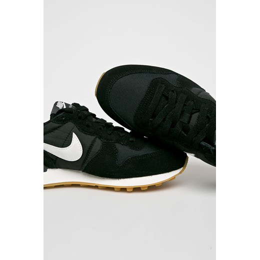 Buty sportowe damskie Nike Sportswear czarne skórzane gładkie 