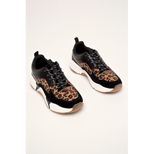 Buty sportowe damskie Bullboxer sneakersy na platformie w zwierzęcy wzór sznurowane