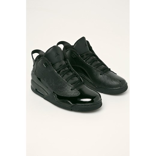 Buty sportowe męskie Jordan nike air czarne sznurowane ze skóry ekologicznej 