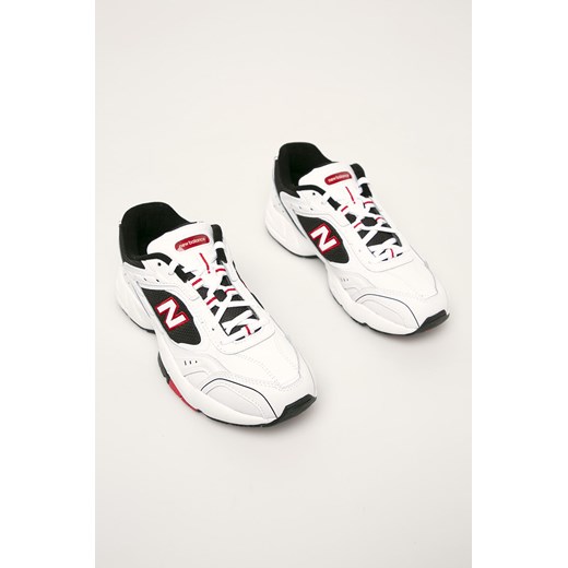 Buty sportowe męskie New Balance na wiosnę sznurowane białe z tworzywa sztucznego 