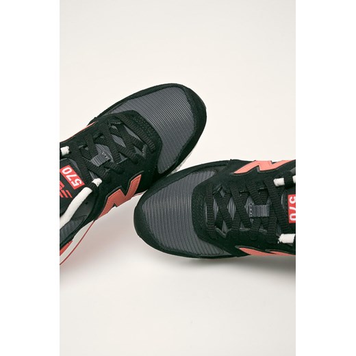 Buty sportowe męskie New Balance czarne ze skóry ekologicznej 