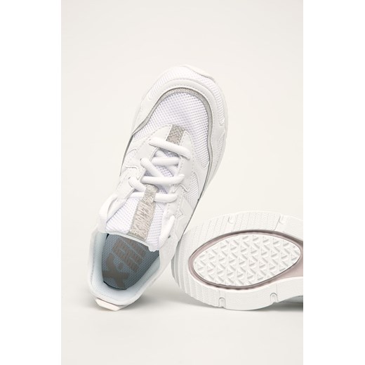 New Balance buty sportowe damskie casualowe ze skóry ekologicznej białe bez wzorów1 sznurowane 