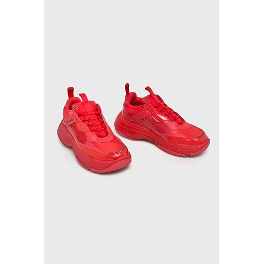 Buty sportowe męskie Calvin Klein ze skóry czerwone wiązane 