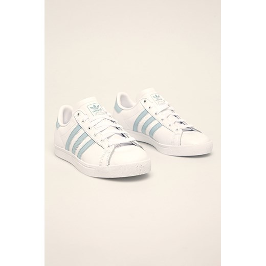 Buty sportowe damskie Adidas Originals białe na płaskiej podeszwie sznurowane 