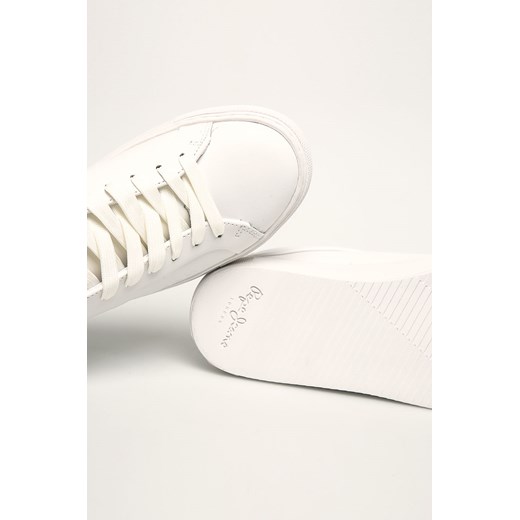 Buty sportowe damskie Pepe Jeans płaskie białe wiązane 