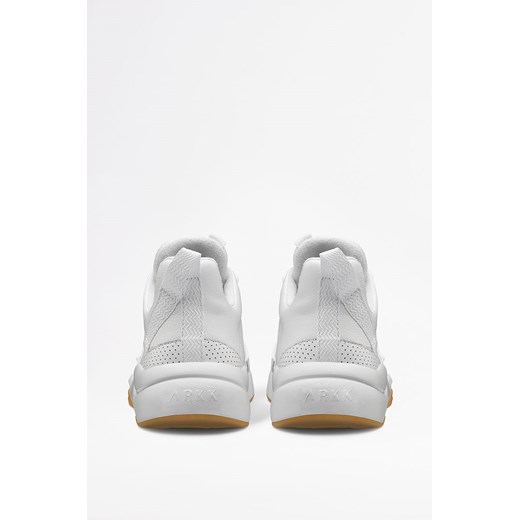 Buty sportowe damskie białe Arkk Copenhagen bez wzorów sznurowane na płaskiej podeszwie skórzane 