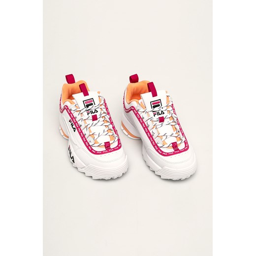 Buty sportowe damskie Fila sneakersy różowe gładkie ze skóry ekologicznej 