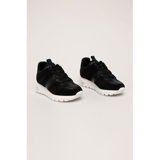 Czarne buty sportowe damskie DKNY na platformie 