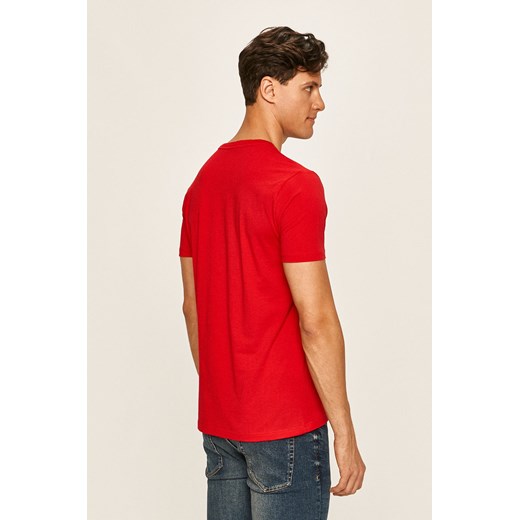 Czerwony t-shirt męski Tommy Hilfiger z krótkimi rękawami bawełniany 