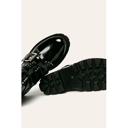 Botki Steve Madden skórzane z zamkiem bez wzorów casualowe