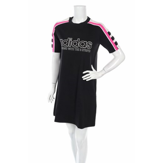 Sukienka Adidas z krótkimi rękawami z napisami mini w sportowym stylu 