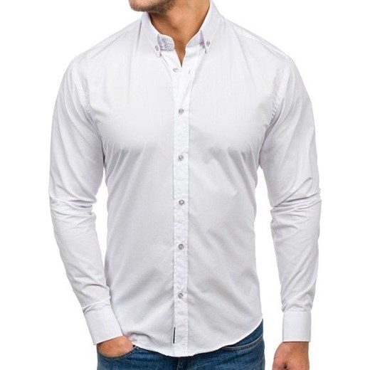 Koszula męska elegancka z długim rękawem biała Bolf 5821-1