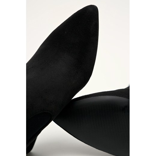 Czarne botki Steve Madden na obcasie eleganckie gładkie 