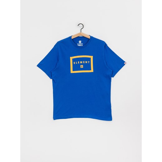 T-shirt męski niebieski Element z krótkimi rękawami z bawełny 