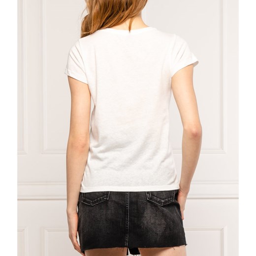 Pepe Jeans bluzka damska z napisami z krótkimi rękawami z okrągłym dekoltem 