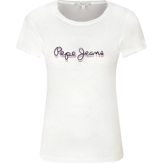 Bluzka damska Pepe Jeans z okrągłym dekoltem z krótkimi rękawami 