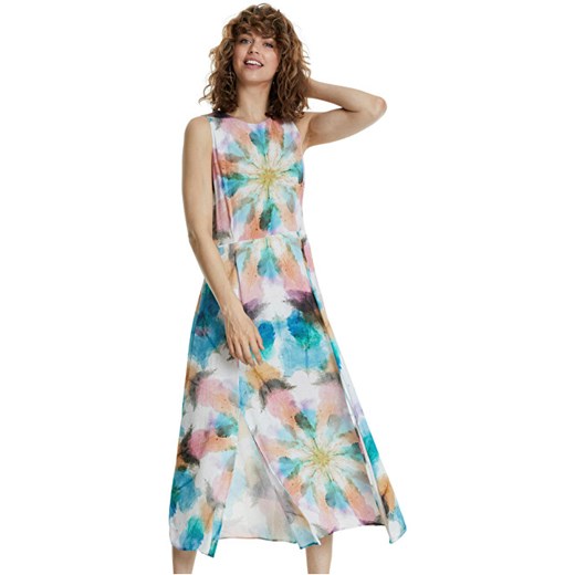 Sukienka Desigual z okrągłym dekoltem na spacer maxi wielokolorowa 