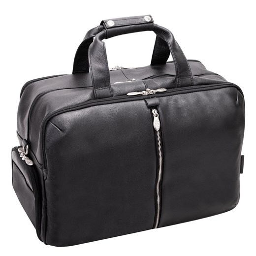 Biznesowa męska torba skórzana na laptopa Avondale 17" kolor czarny