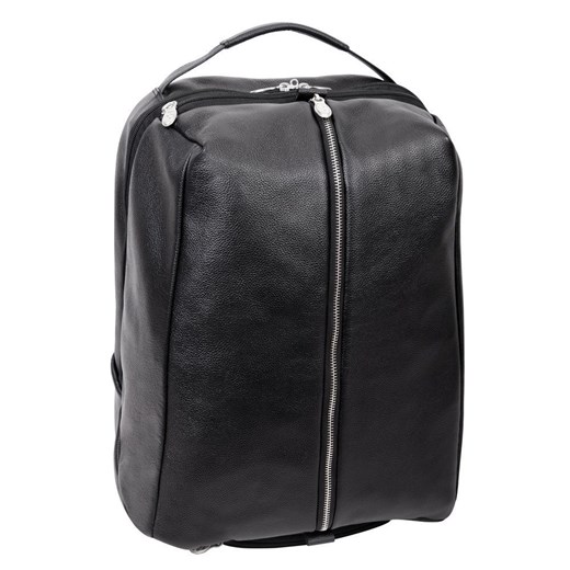 Skórzany Czarny plecak podróżny South Shore ze skóry naturalnej na laptopa 17"