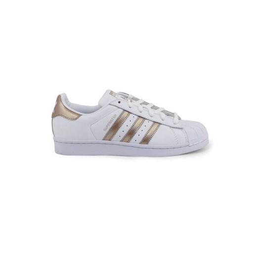 Trampki damskie Adidas superstar bez wzorów z gumy białe płaskie 