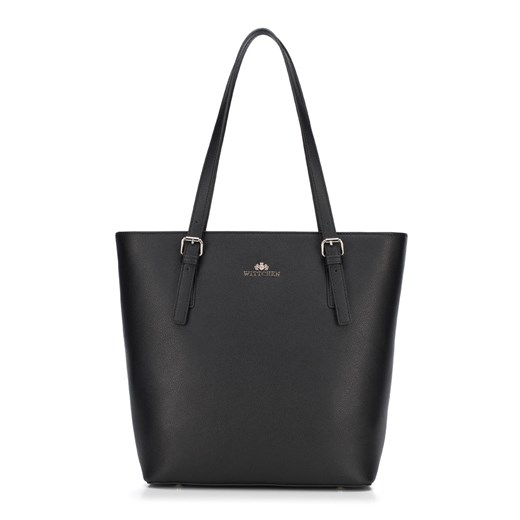Shopper bag Wittchen czarna bez dodatków elegancka na ramię mieszcząca a8 