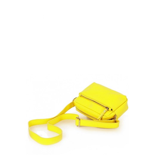 Kwadratowa torebka Listonoszka z kieszonką z przodu na szerokim pasku Marco Mazzini L190E Yellow