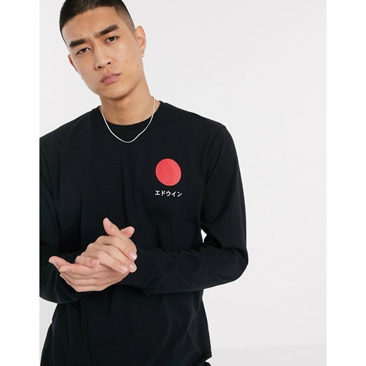Edwin – Japanese Sun – Czarny T-shirt z długim rękawem  Edwin XXL Asos Poland