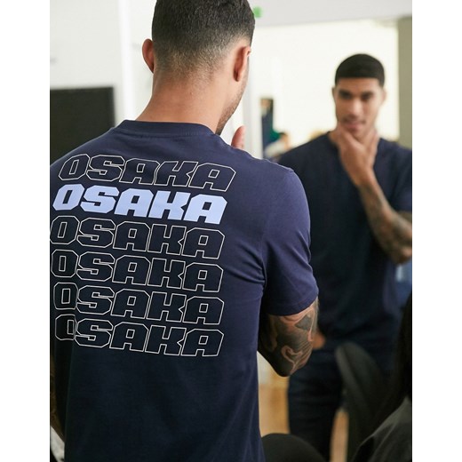 T-shirt męski granatowy Asos 