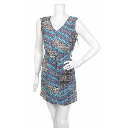 Bebop sukienka bez rękawów casual z dekoltem v w abstrakcyjnym wzorze 