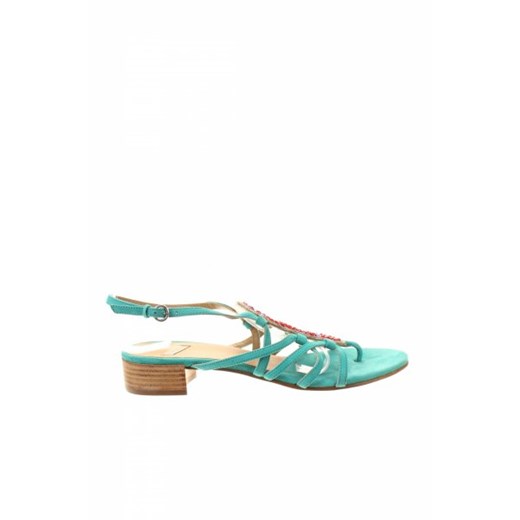 Coral Blue sandały damskie casual zielone bez wzorów 
