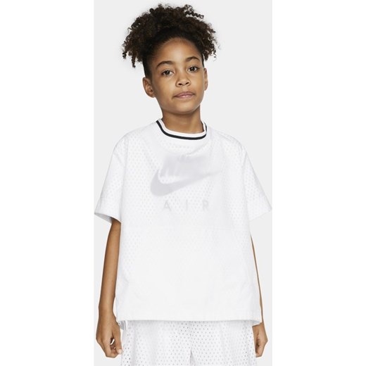 Biała bluzka damska Nike z okrągłym dekoltem sportowa 