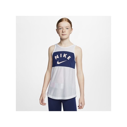 Koszulka treningowa bez rękawów dla dużych dzieci (dziewcząt) Nike - Biel Nike L okazja Nike poland