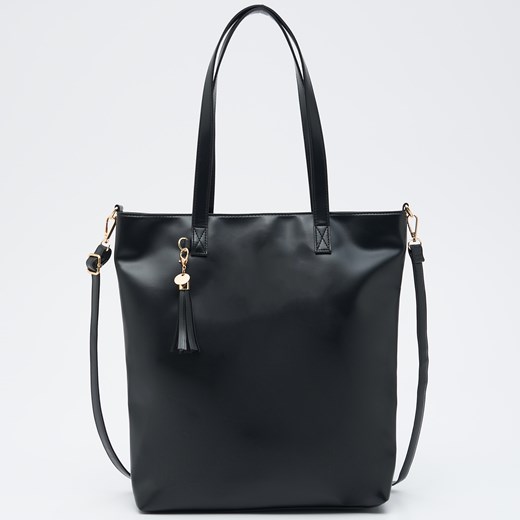 Shopper bag Sinsay elegancka z breloczkiem duża 
