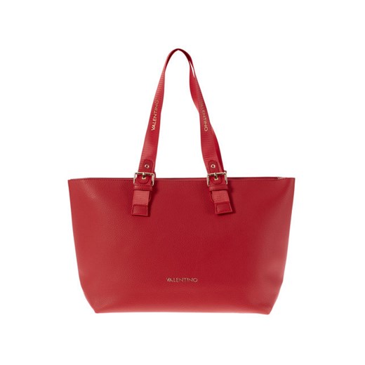 Shopper bag czerwona Valentino By Mario na ramię duża 