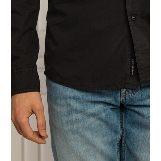 Koszula męska Calvin Klein casual z długim rękawem czarna 