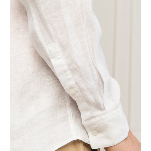 Koszula męska biała Calvin Klein z długimi rękawami bez zapięcia na wiosnę lniana 